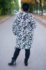 Zimowa Kurtka z kapturem DEZIRE czarno-biała Plus Size 42-54