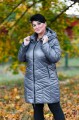 Zimowy Płaszcz ESTER siwy Plus Size 42-52