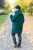 Płaszcz Oversize z Bukli butelkowy Plus Size 44 46 48 50 52 54 56