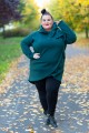 Bluza Ponczo NEGRI zielona butelka Plus Size L-4XL