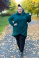 Bluza Ponczo NEGRI zielona butelka Plus Size L-4XL
