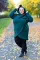 Bluza Ponczo NEGRI zielona butelka Plus Size L-4XL
