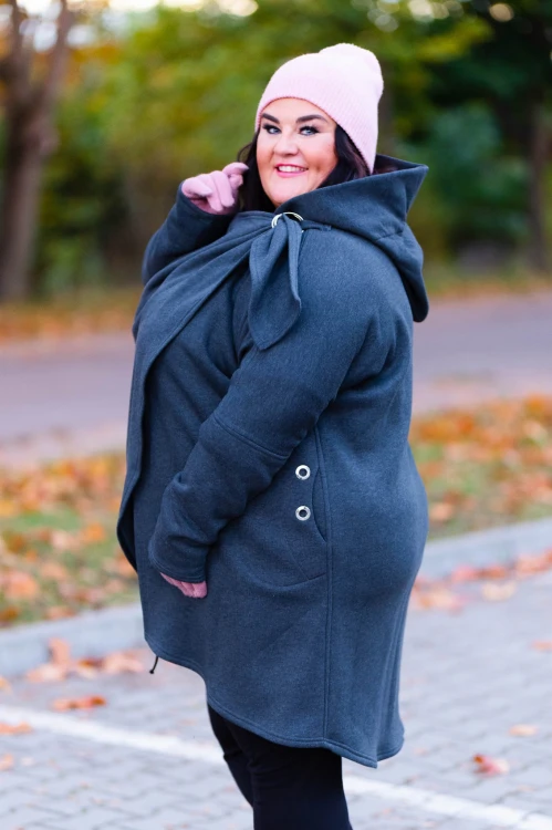 Bluza Ponczo NEGRI grafit Plus Size L-4XL