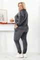 Dres welurowy NAOMI szary Plus Size 44-54