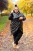 Zimowa Kurtka lakierowana ze stójką DEZIRE czarna Plus Size 44 46 48 50 52 54