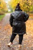 Zimowa Kurtka lakierowana ze stójką DEZIRE czarna Plus Size 44 46 48 50 52 54