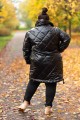 Zimowa Kurtka lakierowana ze stójką DEZIRE czarna Plus Size 44 46 48 50 52 54