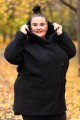 Płaszcz Oversize z Bukli czarny Plus Size 44-56