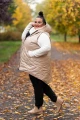 Bezrękawnik lakierowany DONA perłowy beż Plus Size 48-56