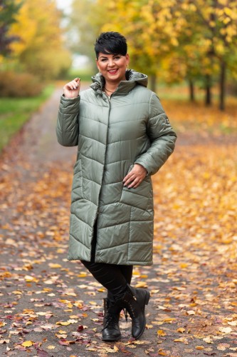 Zimowy Płaszcz CLOUD khaki Plus Size 44-50