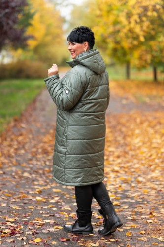 Zimowy Płaszcz CLOUD khaki Plus Size 44-50