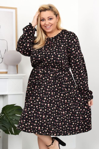 Sukienka wizytowa odcinana w talii LU wzór 1 Plus Size 44-52