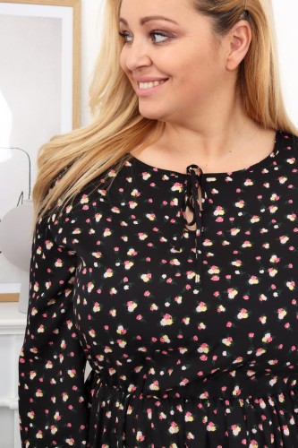 Sukienka wizytowa odcinana w talii LU wzór 1 Plus Size 44-52