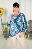 Elegancka Bluzka STELLA wzór niebieska Plus Size 44-52