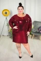 Cekinowa Sukienka Tuba TENISHA czerwona Plus Size 44/54