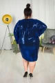 Cekinowa Sukienka Tuba TENISHA niebieska Plus Size 44/54