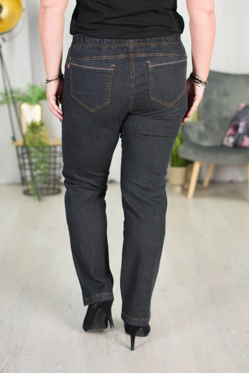 Spodnie w gumę z prostą nogawką JEANGA 02 grafit Plus Size 42-60