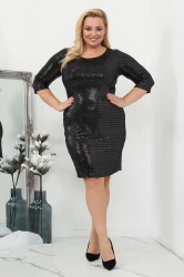 Sukienka Tuba MOIRA czarna Plus Size 42-50