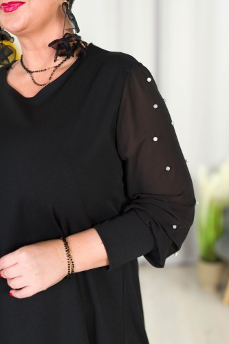 Sukienka trapezowa SCARLET czarna Plus Size 46/50