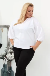 Bluzka wizytowa KATRINA biała Plus Size 44/48