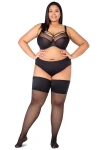 Pończochy samonośne Queen Size GRACE 30 DEN onyx Plus Size