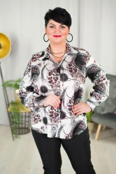 Satynowa Koszula VISLEY wzór 3 Plus Size 44-52