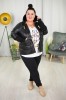 Wiosenna krótka Kurtka NAZAR black Plus Size 44-52