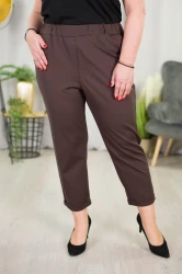 Eleganckie Spodnie SINNER czekoladowe Plus Size 2XL-5XL