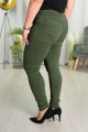 Spodnie w gumkę MIKSA DŁUGIE 09 wysoki stan khaki Plus Size 42-60