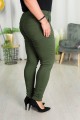 Spodnie w gumkę MIKSA DŁUGIE 09 wysoki stan khaki Plus Size 42-60