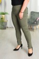 Spodnie w gumkę MIKSA DŁUGIE 07 wysoki stan khaki Plus Size 42-64