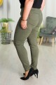 Spodnie w gumkę MIKSA DŁUGIE 07 wysoki stan khaki Plus Size 42-64