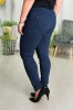 Spodnie w gumkę MIKSA DŁUGIE 07 wysoki stan granat Plus Size 42-64