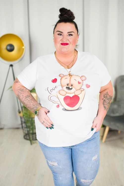 T-Shirt Bluzka biała STIVI Miś 42-54
