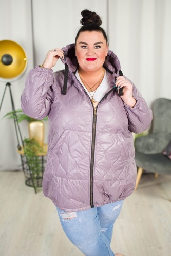 Wiosenna Kurtka Bombka TEQUILA fiolet Plus Size 44-54