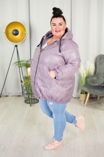 Wiosenna Kurtka Bombka TEQUILA fiolet Plus Size 44-54