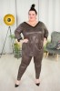 Legginsy imitujące eko-skórkę MARIA czekoladowe Plus Size 50-56