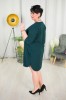 Sukienka trapezowa LARYSA butelkowa zieleń Plus Size 44-52