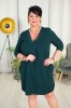 Sukienka trapezowa LARYSA butelkowa zieleń Plus Size 44-52