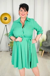 Sukienka z paskiem HESTIA zielona Plus Size 44-54