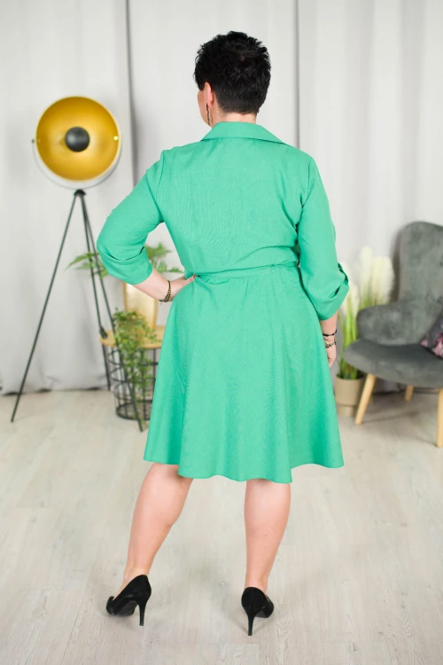 Sukienka z paskiem HESTIA zielona Plus Size 44-54