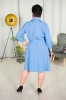 Sukienka z paskiem HESTIA niebieska Plus Size 44-54