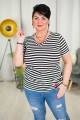 T-Shirt Bluzka czarna STIVI paski czarne 42-54