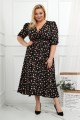 Sukienka SALMA czarna w cętki Plus Size 44-54
