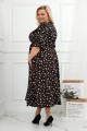 Sukienka SALMA czarna w cętki Plus Size 44-54