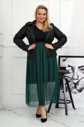 Tiulowa Spódnica VERONA butelkowa zieleń Plus Size 44/54