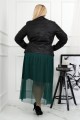 Tiulowa Spódnica VERONA butelkowa zieleń Plus Size 44/56