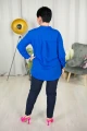 Dłuższa Koszula ze stójką ERIKA gładka chaber Plus Size 44-52