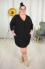 Sukienka trapezowa LARYSA czarna Plus Size 44-52