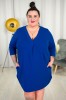 Sukienka trapezowa LARYSA chaber Plus Size 44-52